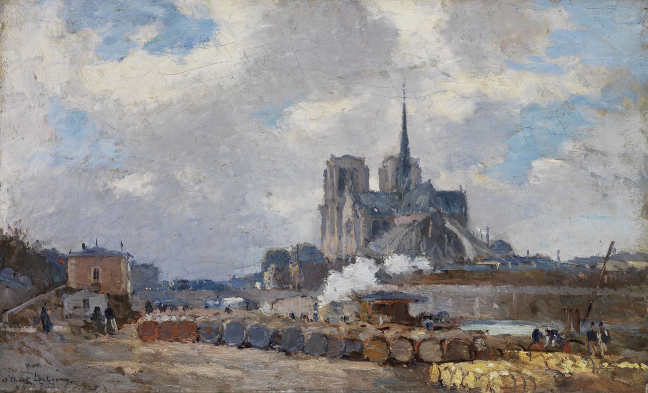 Notre Dame de Paris, kilátás a Quai de la Tournelle -ről alkotó: Albert Charles Lebourg