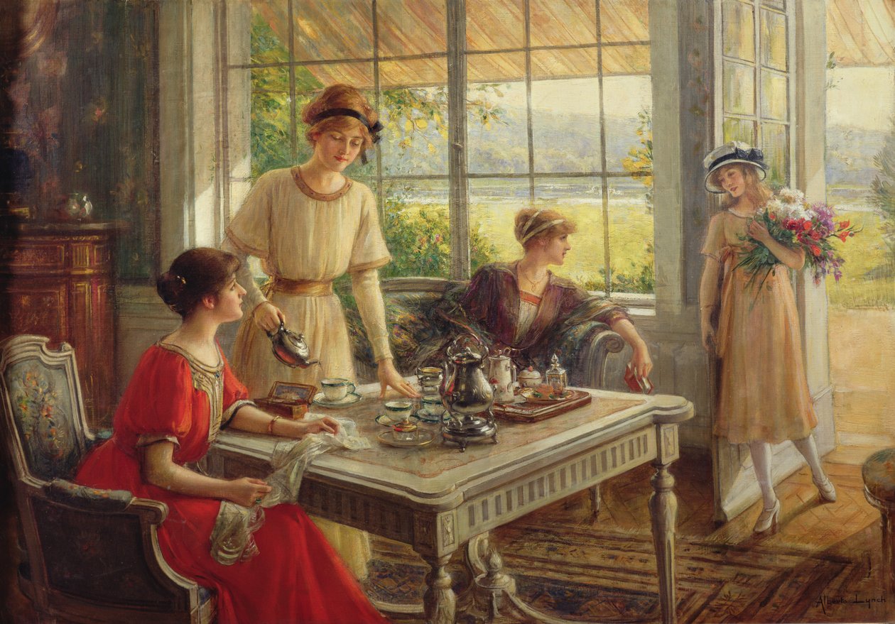 Teát szedő nők alkotó: Albert Lynch