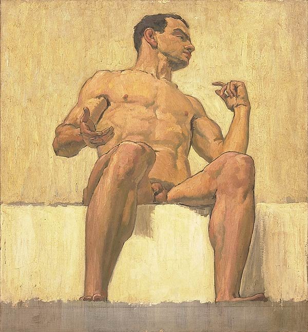 Ülő férfi akt alkotó: Albert Maennchen