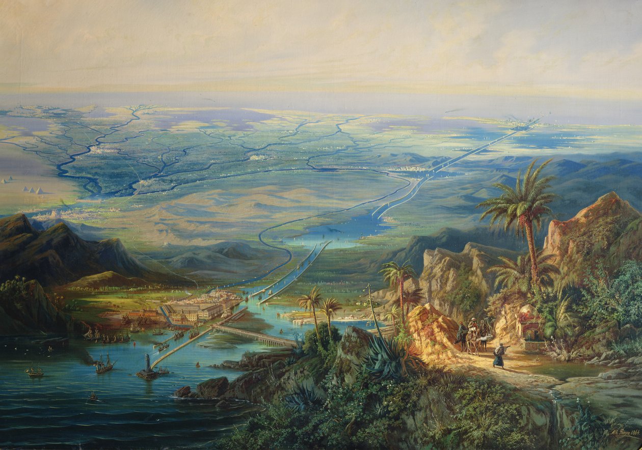 A Szuezi-csatorna, 1864 alkotó: Albert Rieger