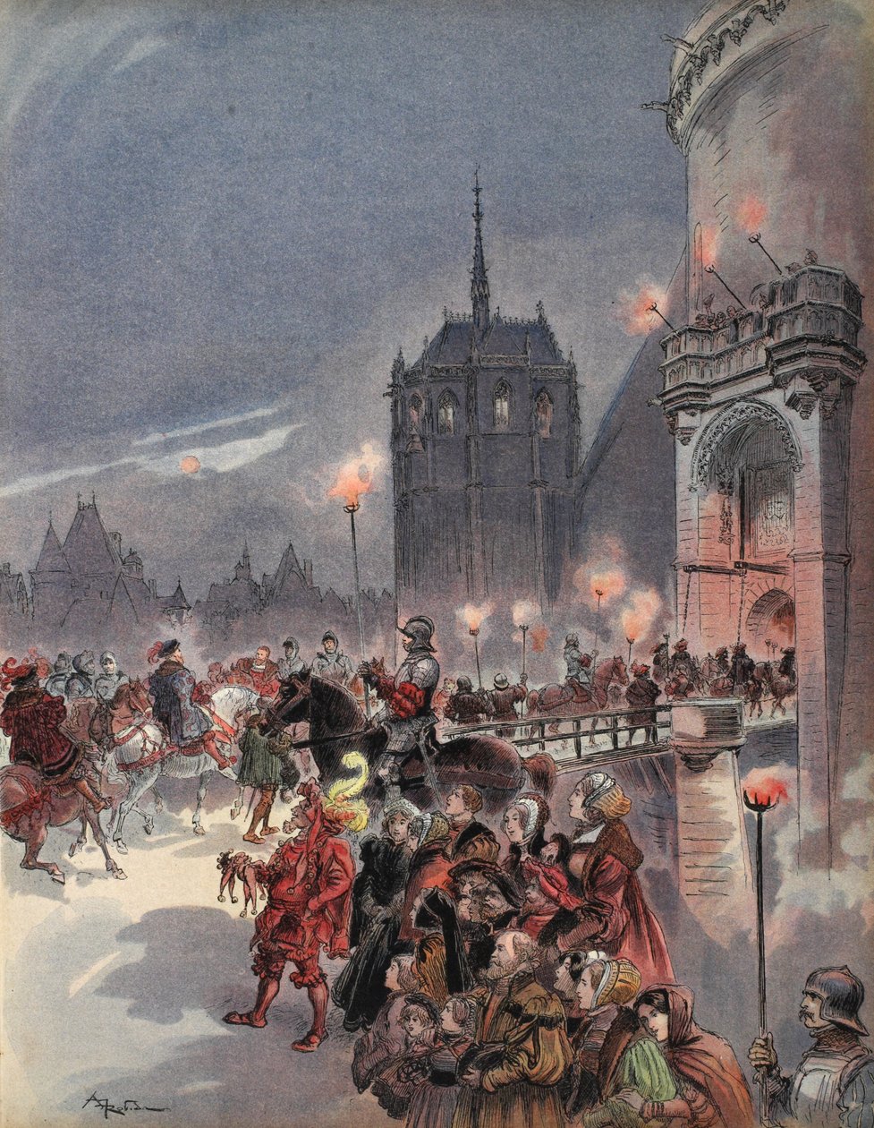 V. Károly fogadása Amboise-ban, illusztráció a 