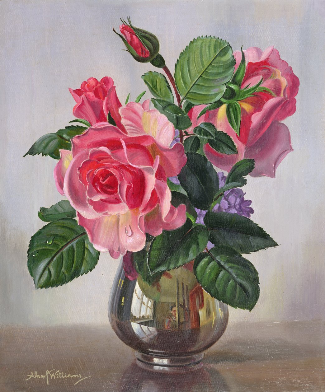 AB289 Lady Sylvia Roses ezüst vázában alkotó: Albert Williams