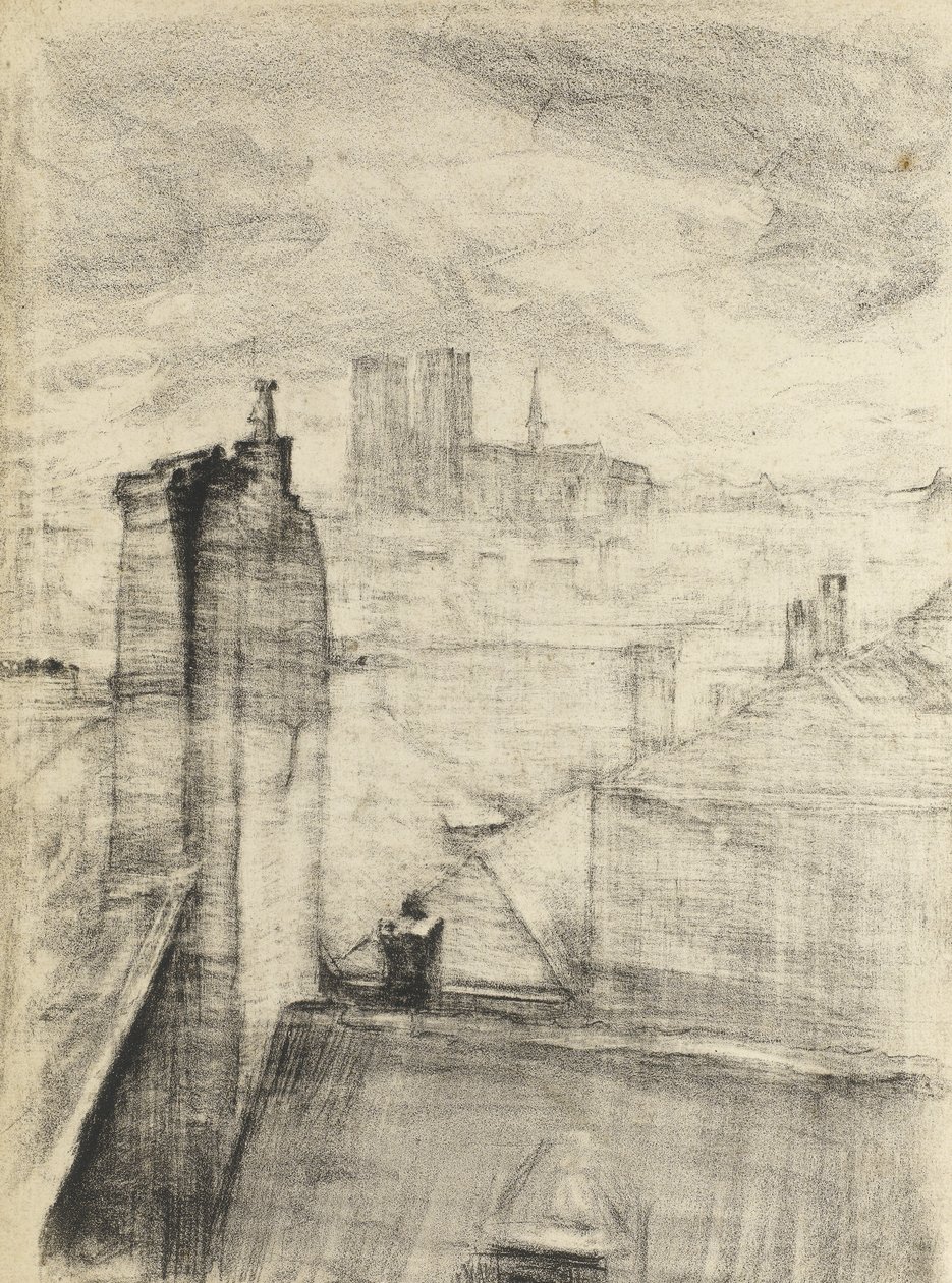 Városi háztetők, Brüsszel, 1910 körül alkotó: Albert de Belleroche