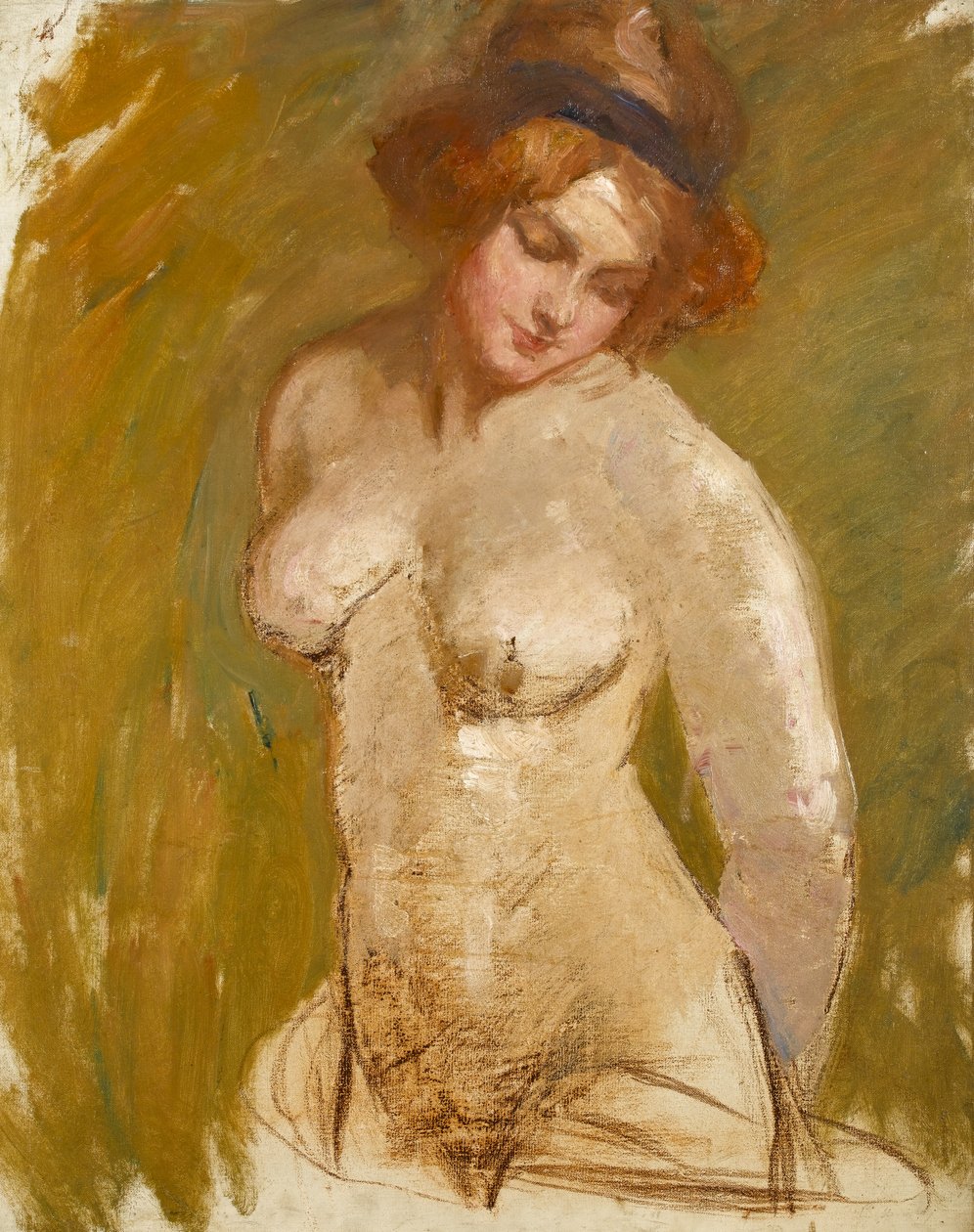 Akt bandeau-val, 1900 körül alkotó: Albert de Belleroche