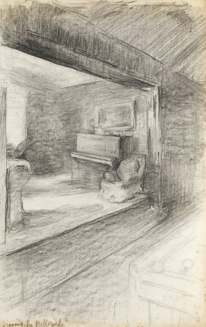 The Artists Sitting Room, 1890 körül (fekete kréta papíron) alkotó: Albert de Belleroche
