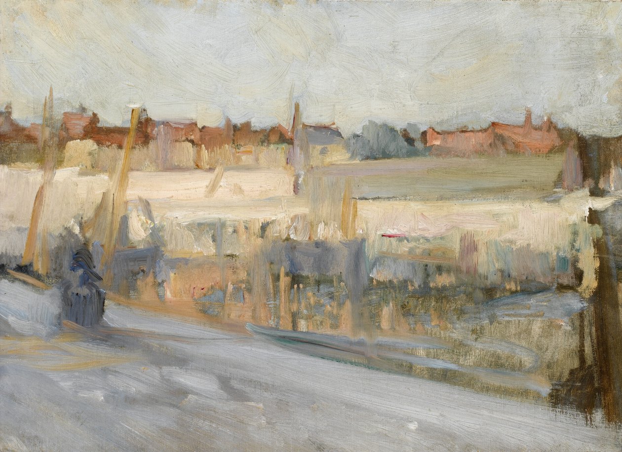 Kilátás a kikötőre, esetleg Boulogne Sur Merre alkotó: Albert de Belleroche