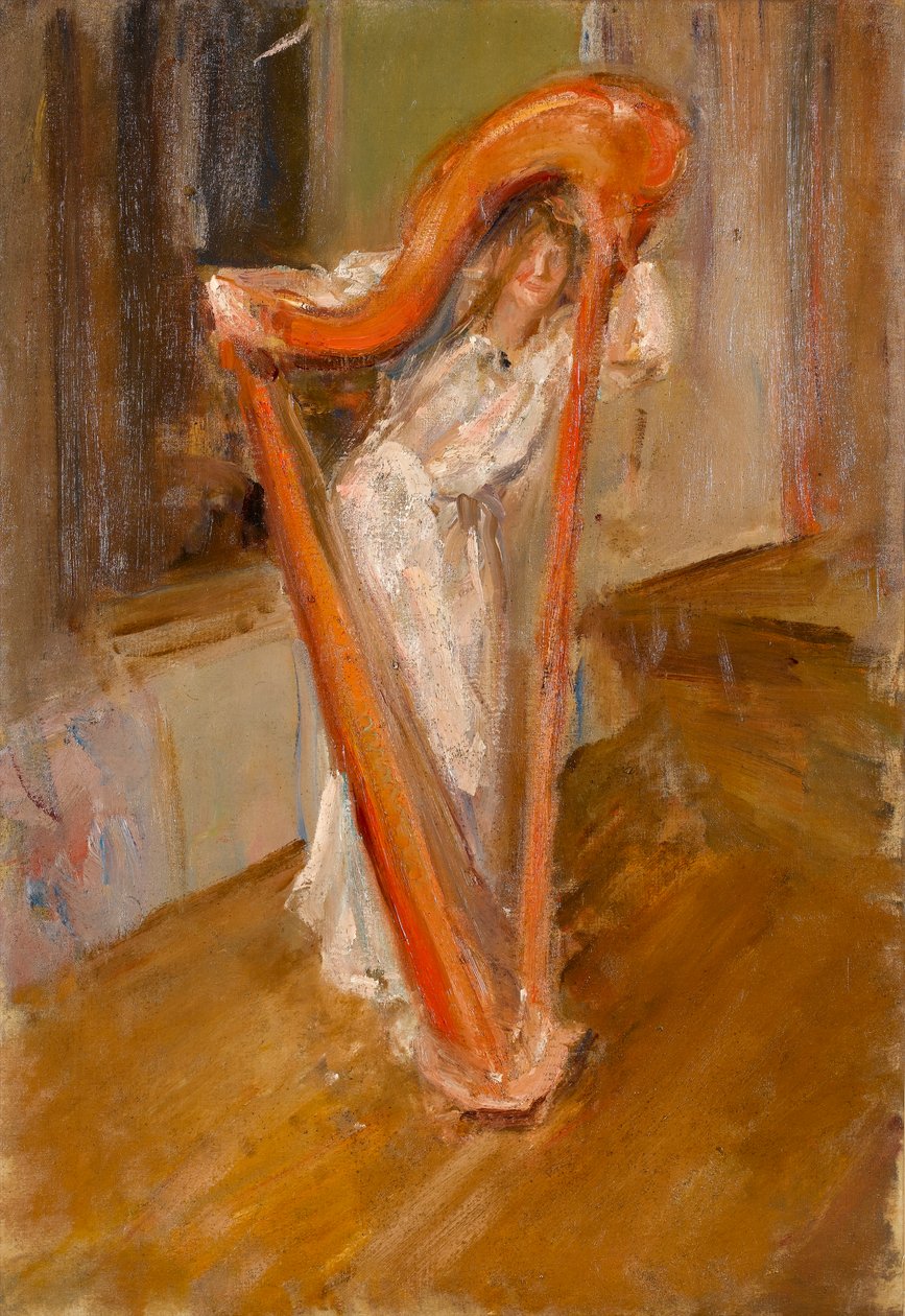 Nő hárfával, 1903 alkotó: Albert de Belleroche