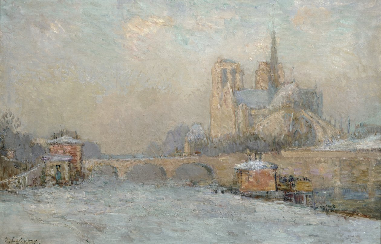 Quai de la Tournelle és Notre-Dame de Paris, 1909 alkotó: Albert Charles Lebourg