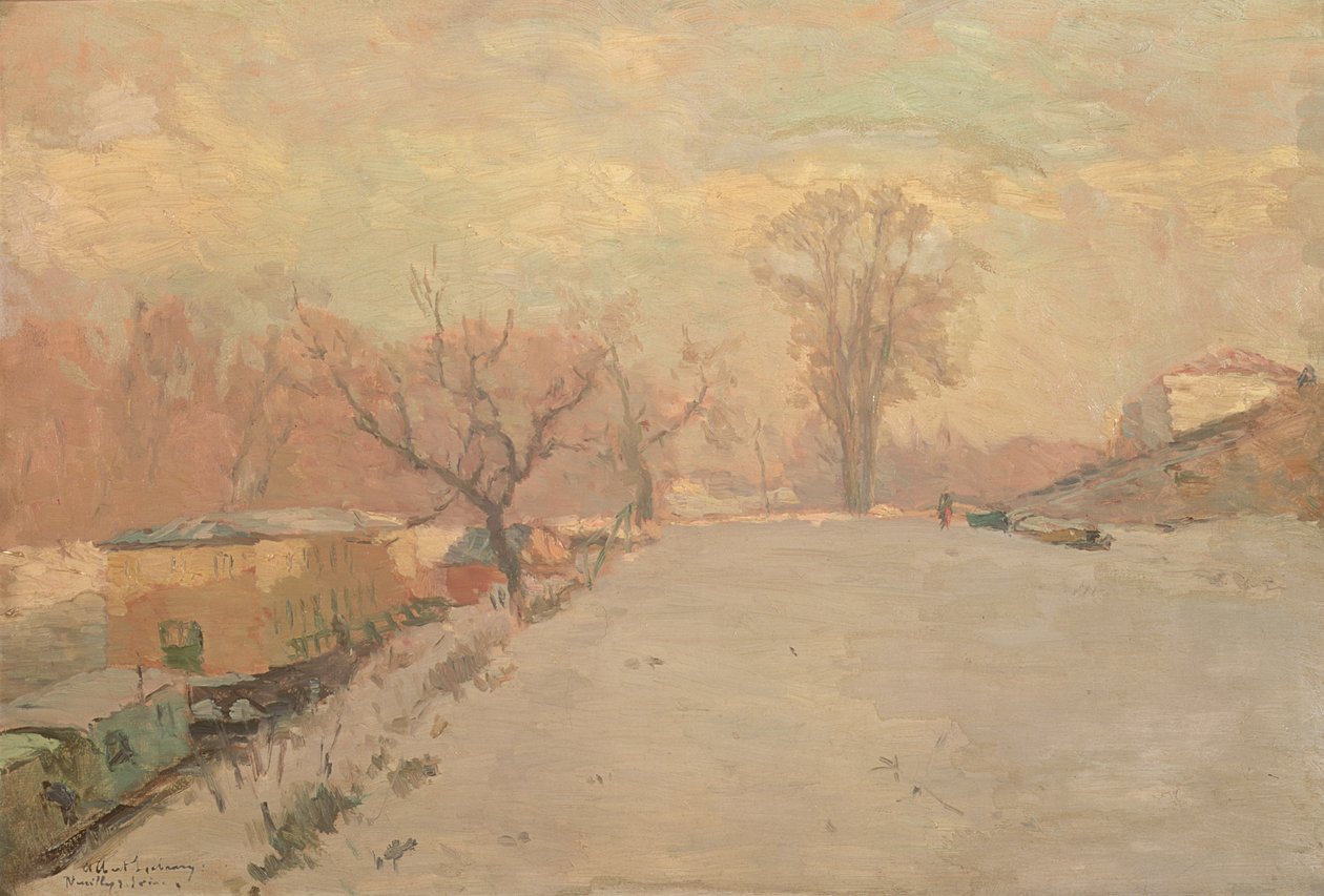 Út a Szajna mellett Neuilly-nál télen, 1888 körül alkotó: Albert Charles Lebourg
