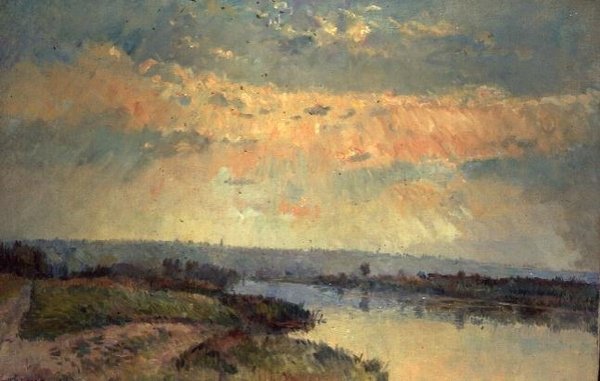 Késő délután a Szajnán alkotó: Albert Charles Lebourg