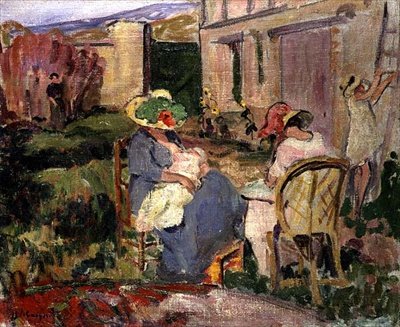 A család (olaj, vászon) alkotó: Albert Charles Lebourg