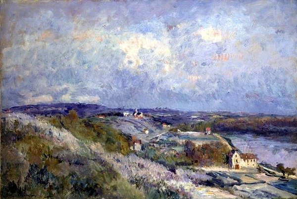 A Herblay dombok tavasszal (olaj, vászon) alkotó: Albert Charles Lebourg