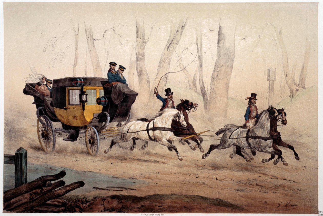 The Post Chair Print Albert Adam (1833-?) 1870 Párizs, Musee Carnavalet alkotó: Albert Adam