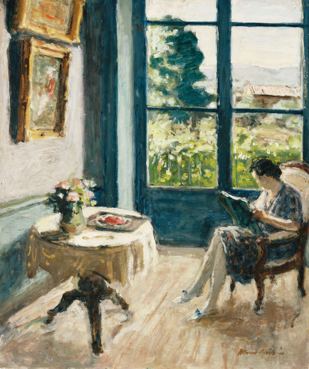Szalon Laudinban; Le Salon a Laudin, 1930 körül (olaj, tábla) alkotó: Albert Andre