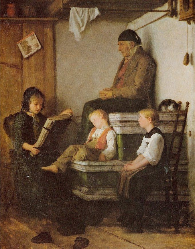 vasárnap délután alkotó: Albert Anker