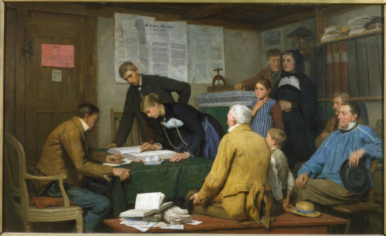 A polgári esküvő alkotó: Albert Anker