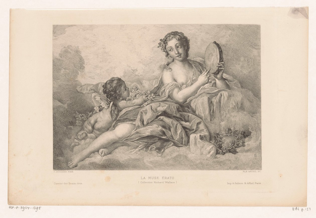 Muse Erato puttóval és tamburával La muse Erato (Richard Wallace gyűjtemény) (cím a tárgyon) alkotó: Albert Ardail