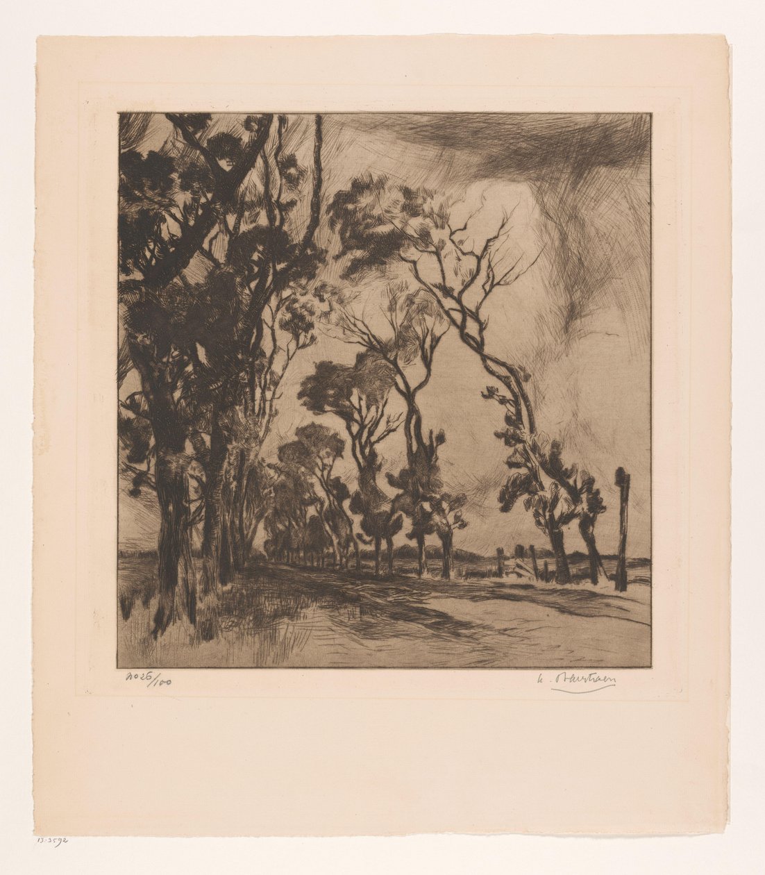 Táj a sugárúttal Ostend felé alkotó: Albert Baertsoen (signed by artist)