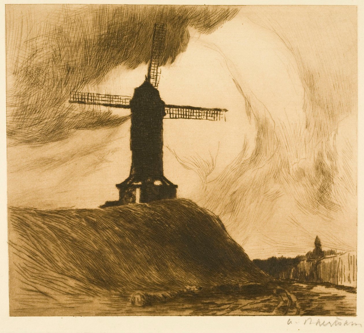Mühle auf den Wällen I (Brügge) alkotó: Albert Baertsoen