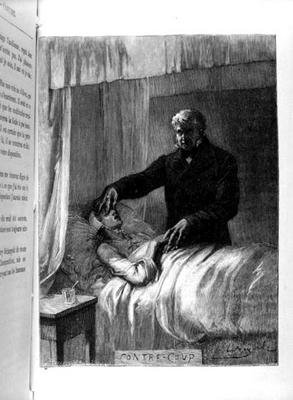 Jean Valjean becsukja Fantine szemét, illusztrációja Victor Hugo (1802-85) „Les Miserables” (1845-62) című művéből, c. 1885 (metszet) (f/w fotó) alkotó: Albert Bellenger