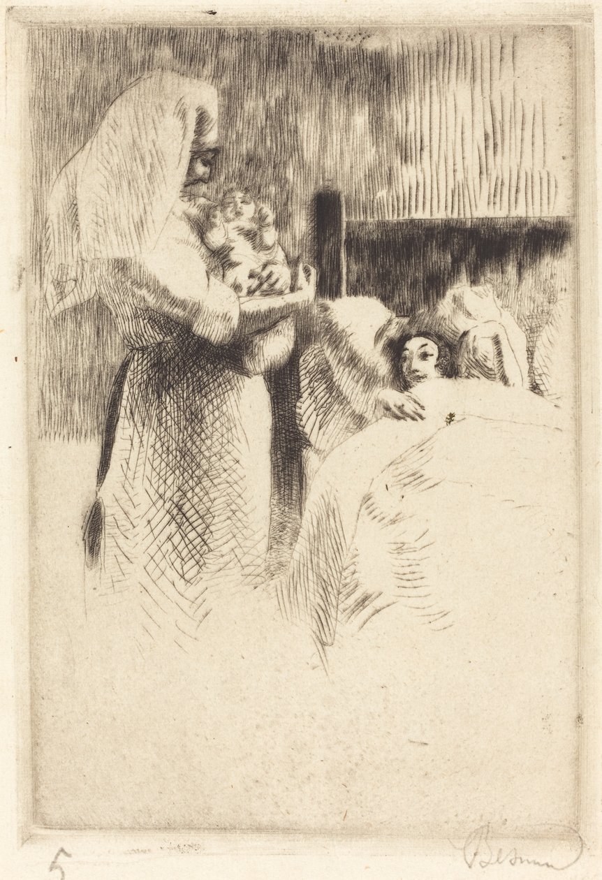 Anne-Élisabeth Besnard születési bejelentése (Anne-Élisabeth Besnard születési kártya) alkotó: Albert Besnard