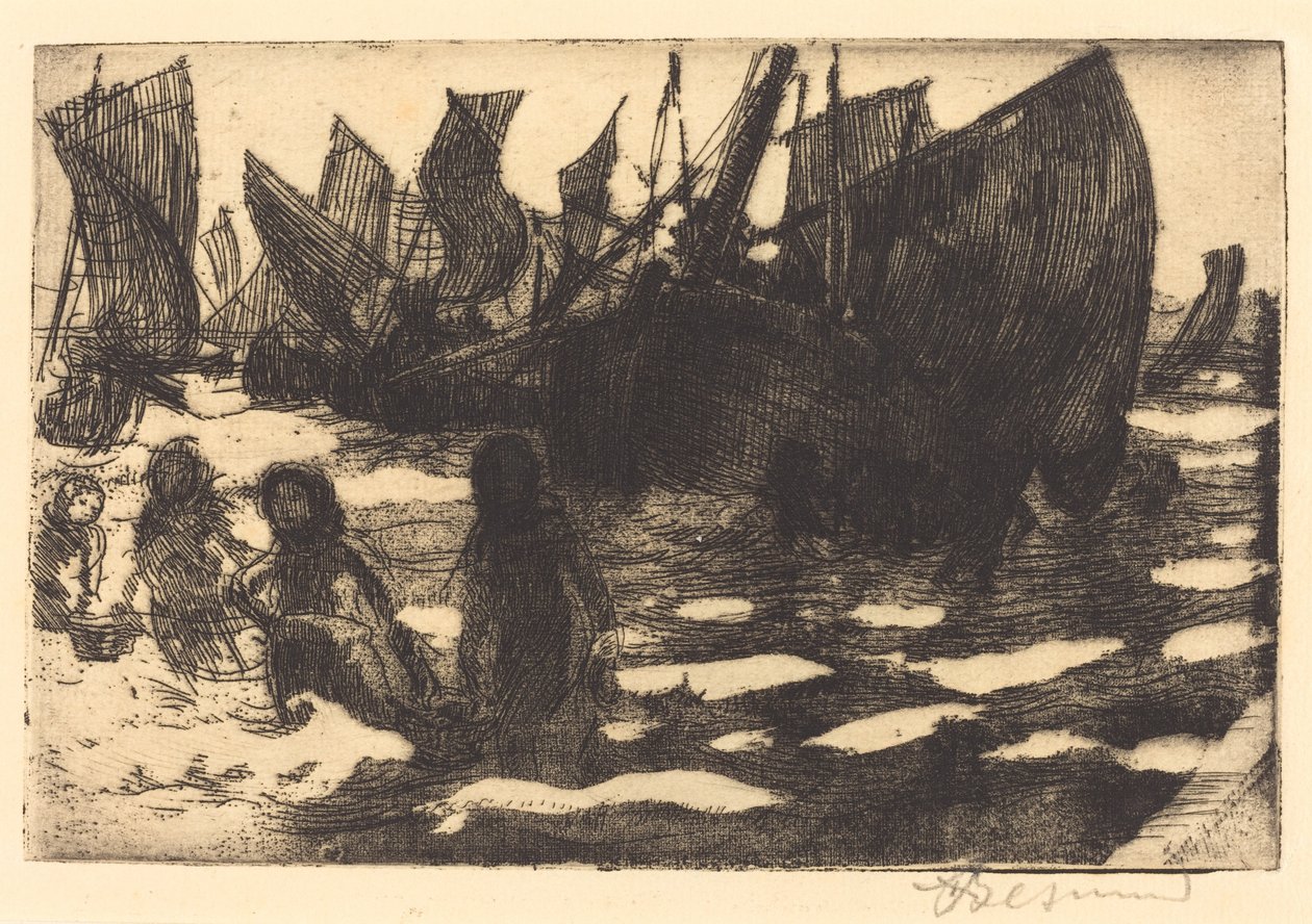 Berck kis halászhajói alkotó: Albert Besnard