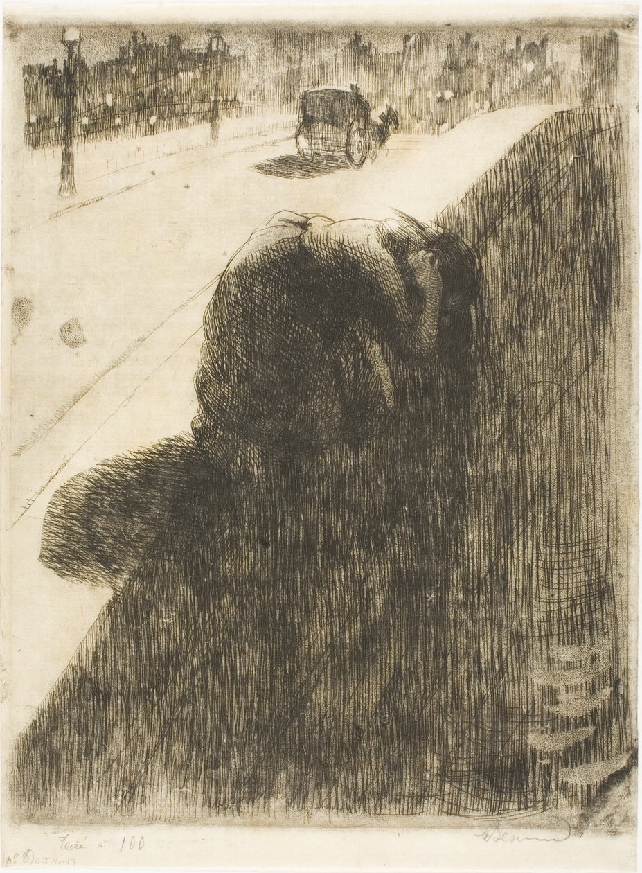 Öngyilkosság, tizenegyes tányér a Woman alkotó: Albert Besnard