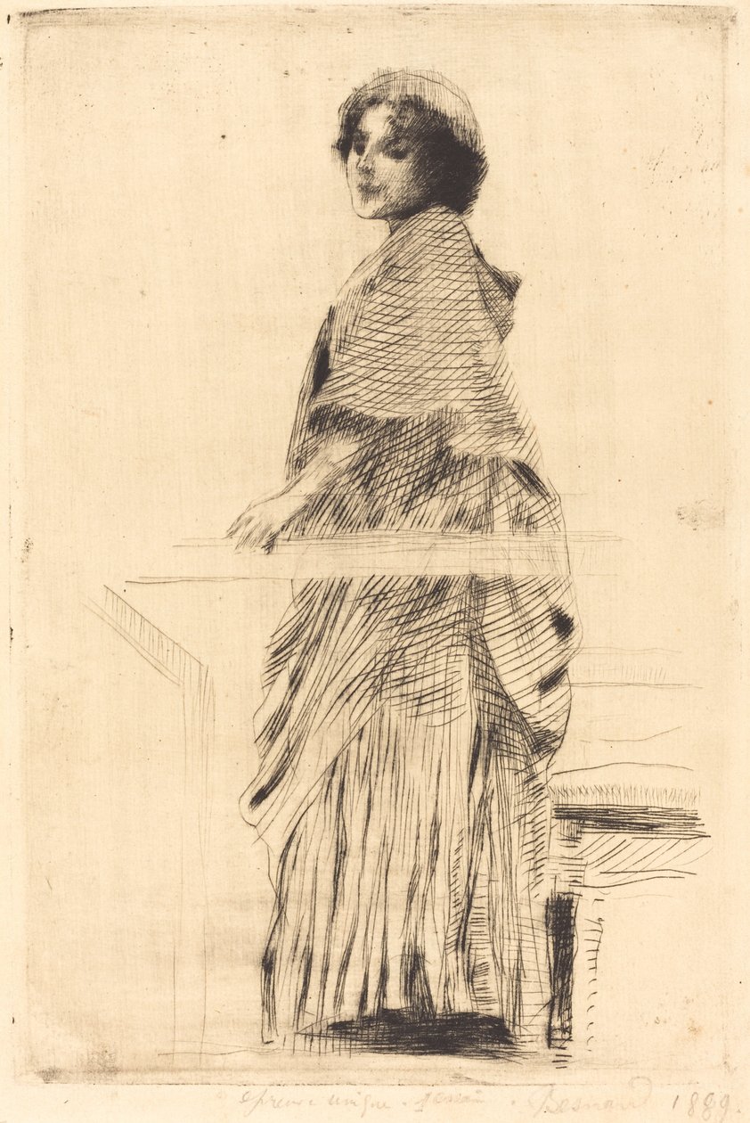Nő egy köpenyben alkotó: Albert Besnard