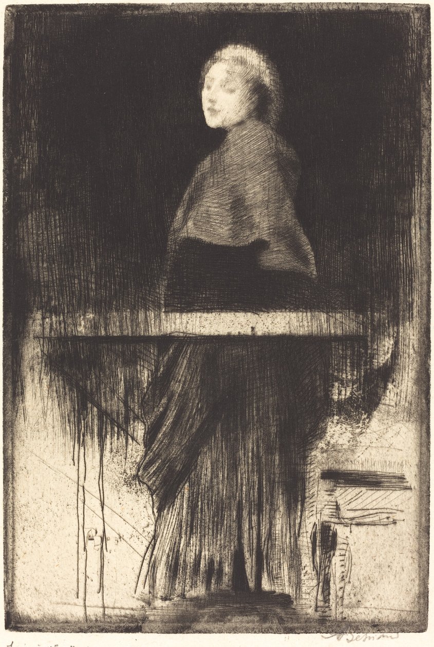 Nő egy köpenyben alkotó: Albert Besnard