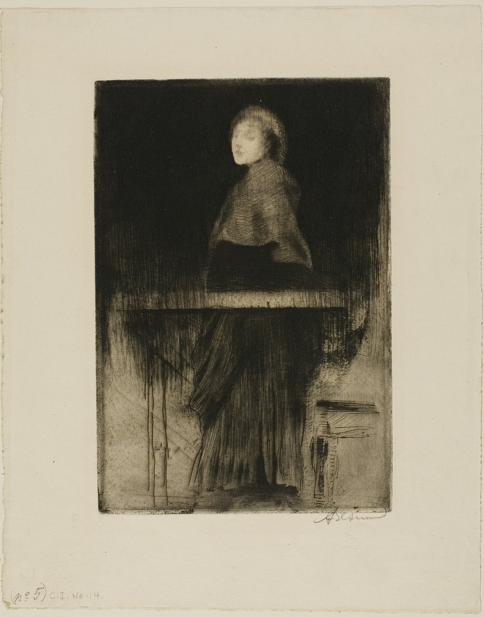 Nő egy köpenyben alkotó: Albert Besnard