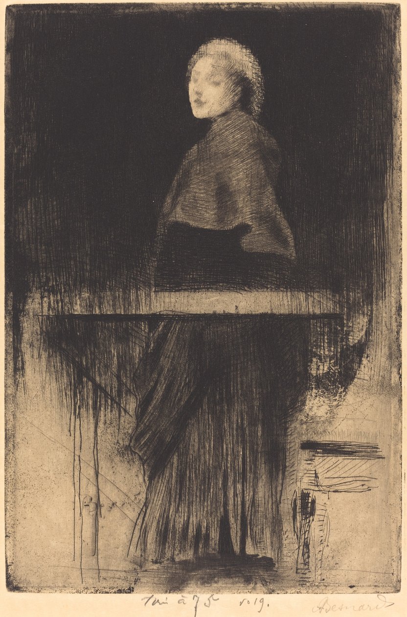 Nő egy köpennyel alkotó: Albert Besnard