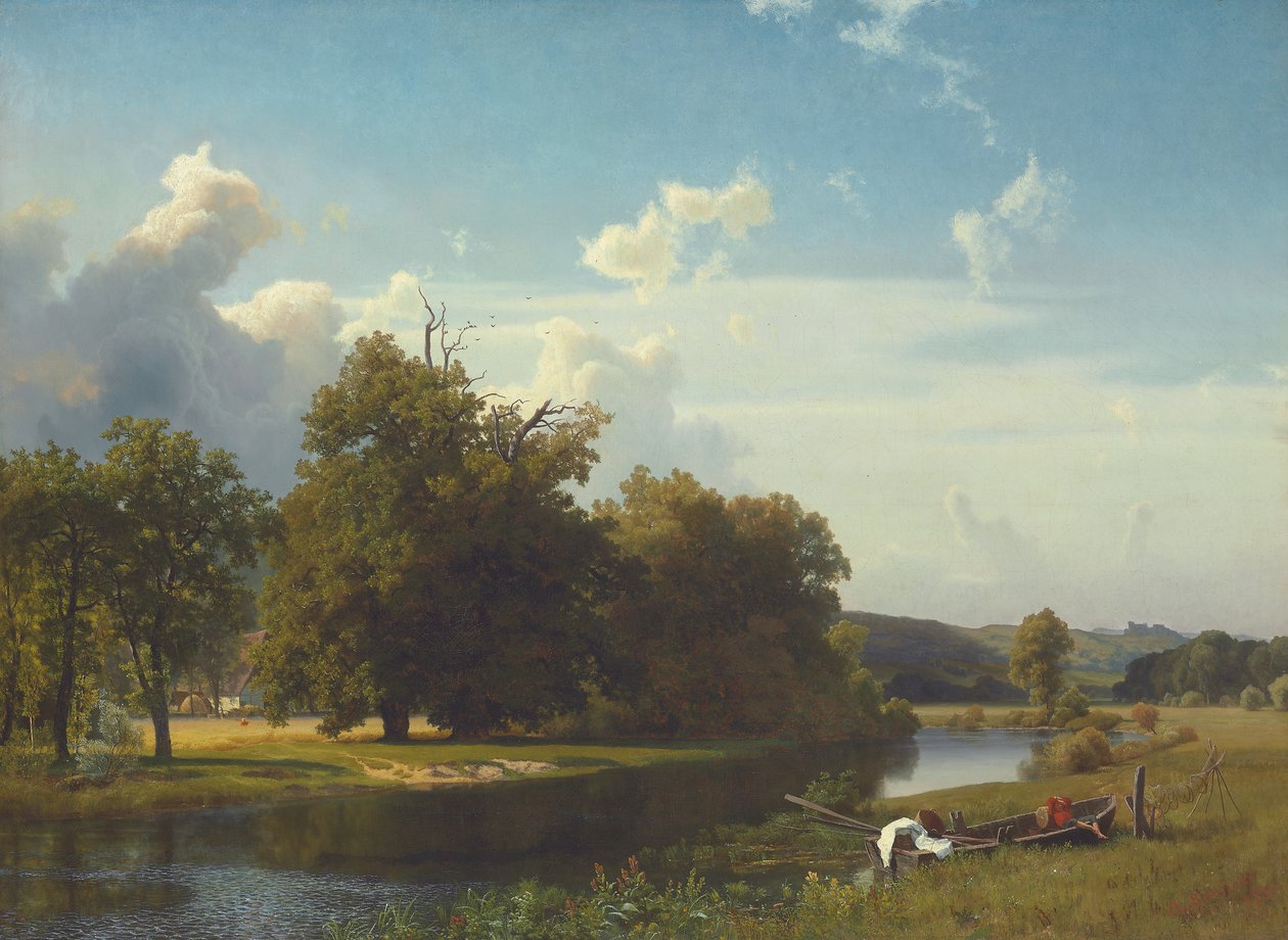 Folyói táj, Vesztfália alkotó: Albert Bierstadt