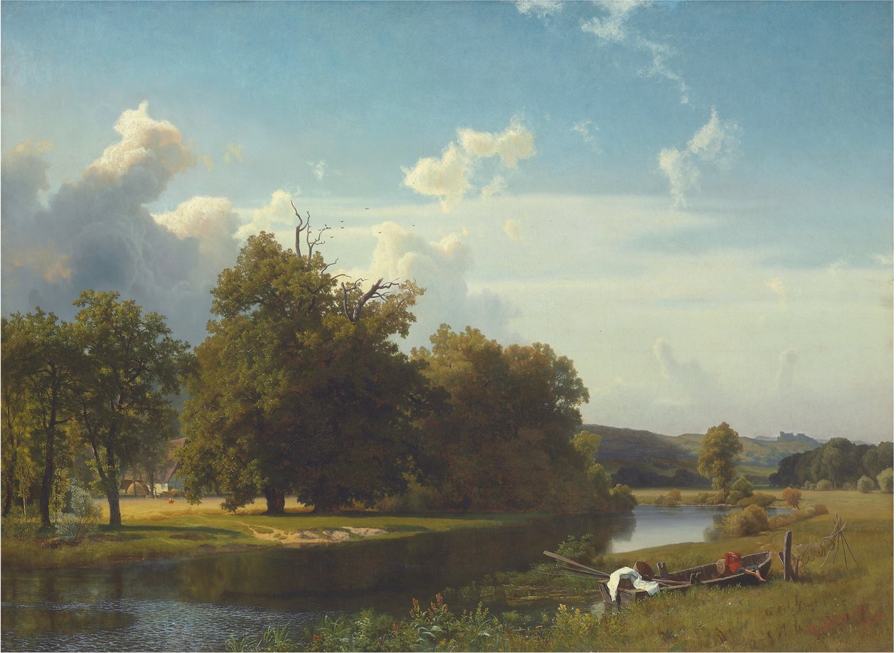 Folyói táj, Vesztfália, 1855 alkotó: Albert Bierstadt