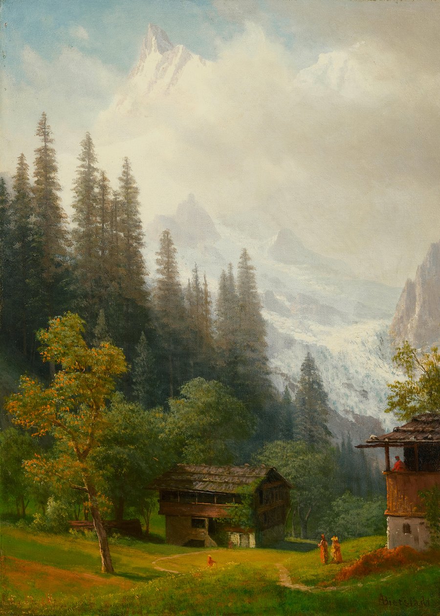 Alpesi jelenet alkotó: Albert Bierstadt