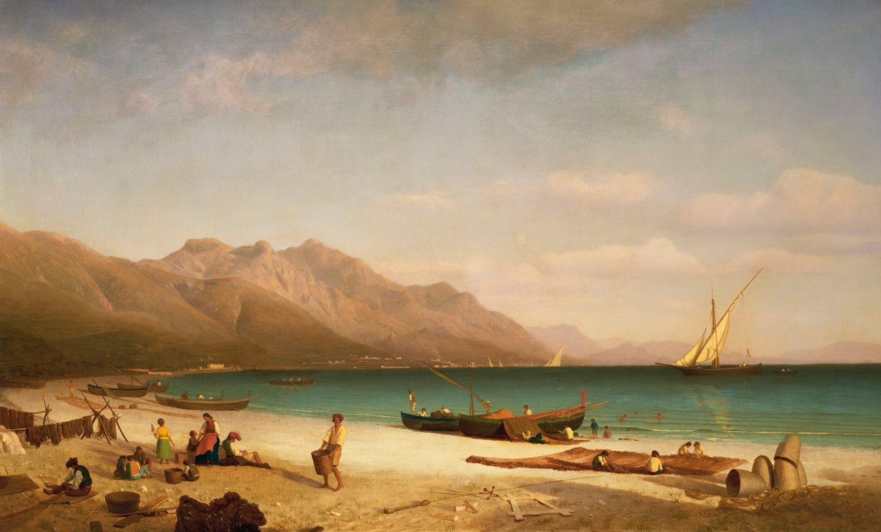 Salernói-öböl, 1858 alkotó: Albert Bierstadt