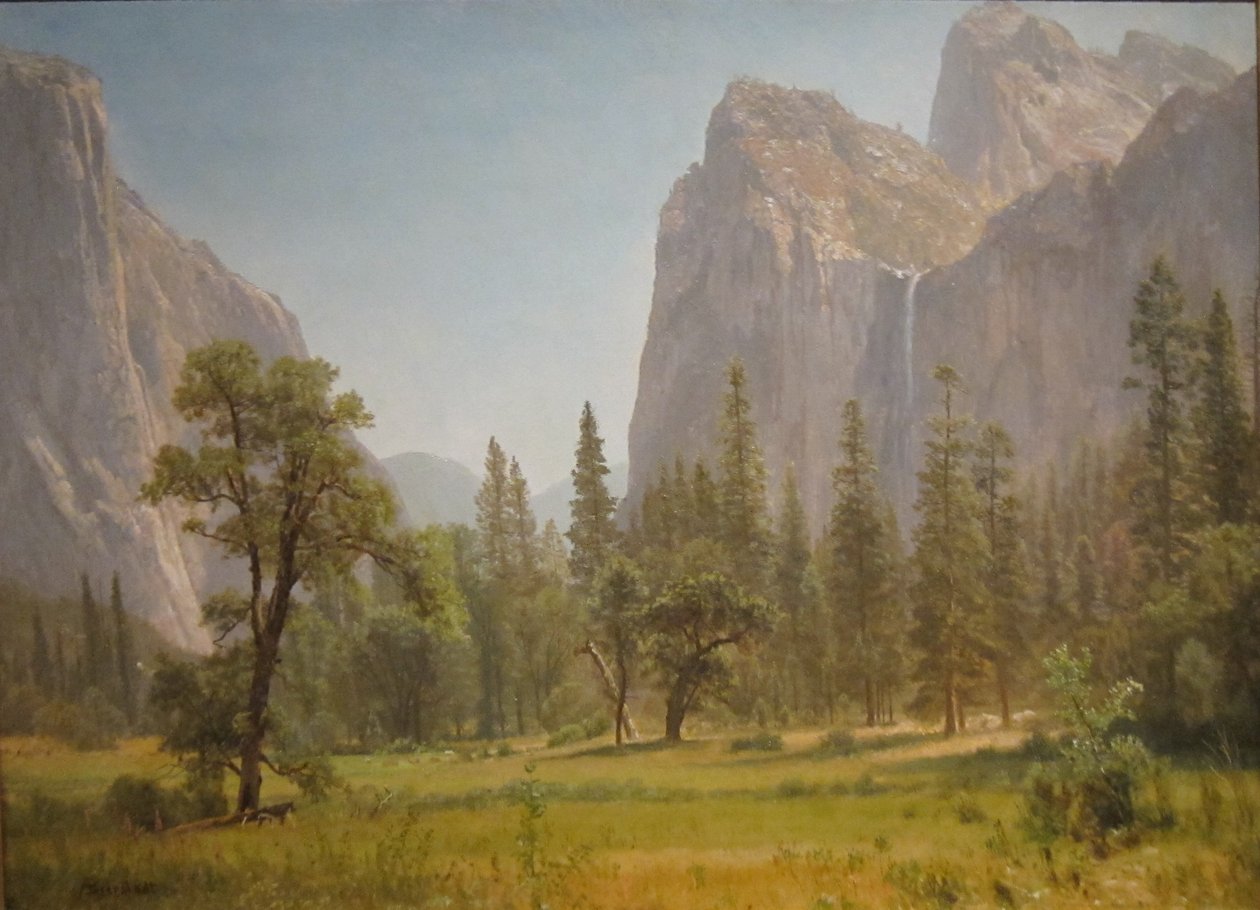 Bridal Veil vízesés, Yosemite-völgy, Kalifornia alkotó: Albert Bierstadt