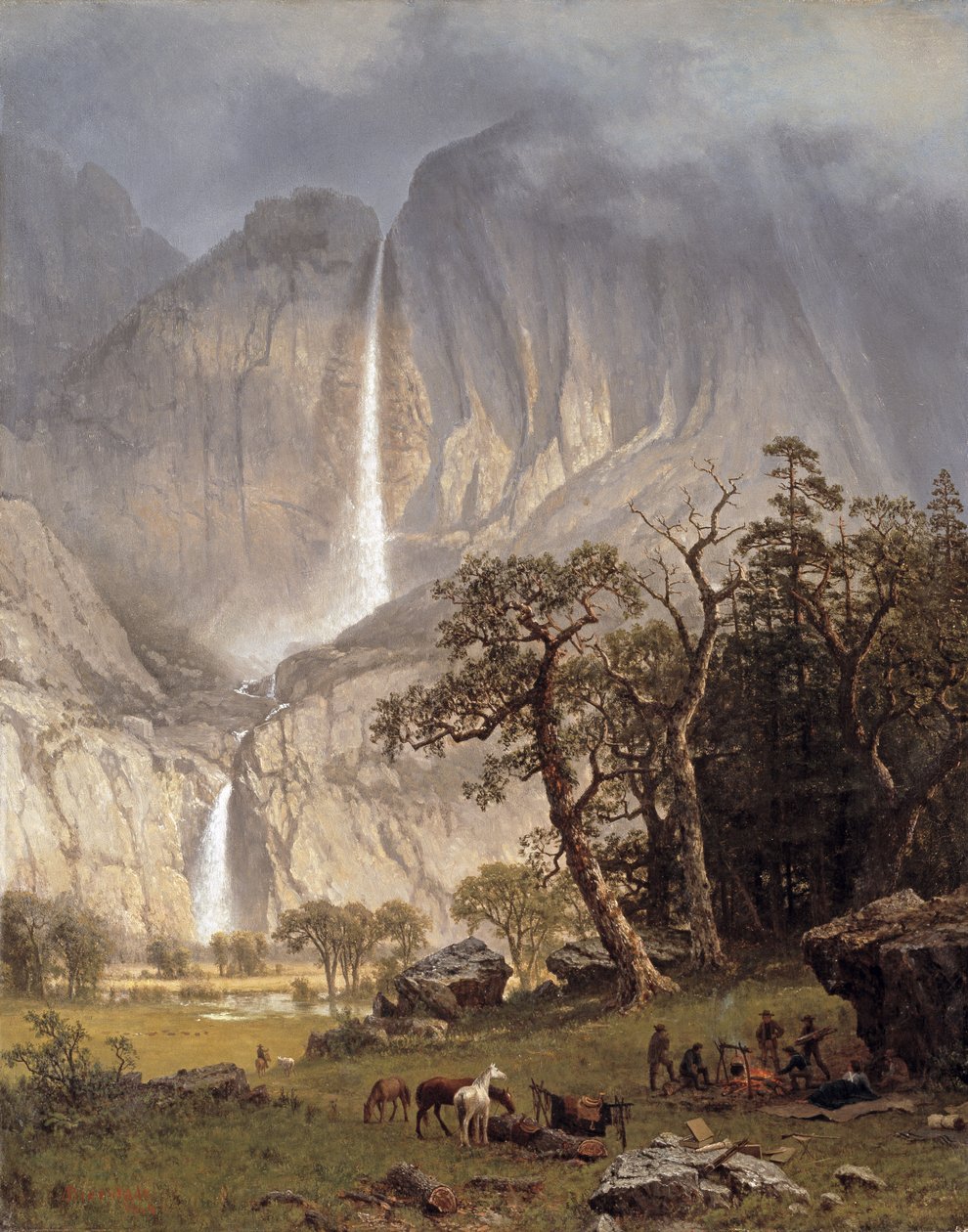 Cho-looke, a Yosemite-vízesés, 1864 alkotó: Albert Bierstadt