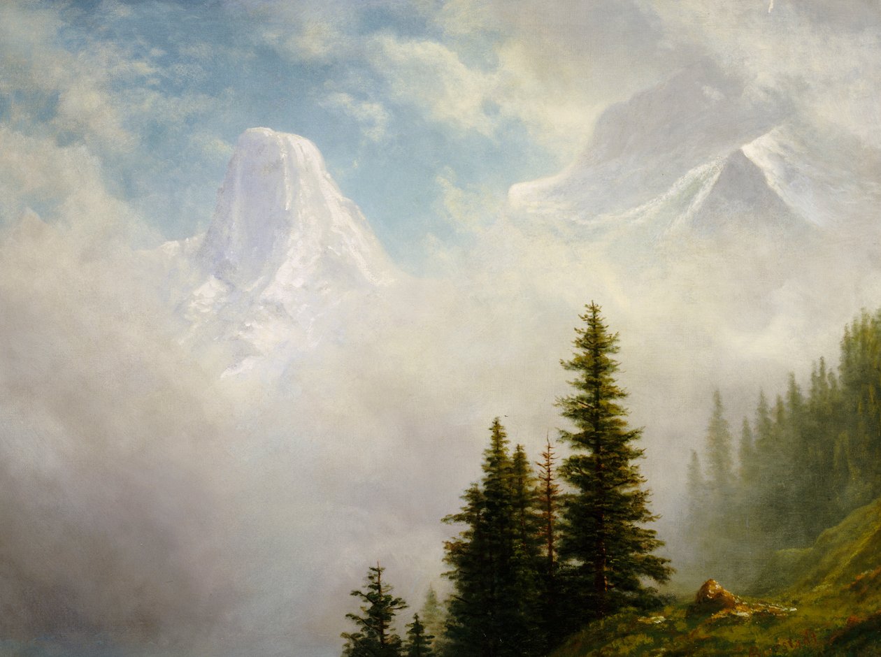 Magasan a hegyekben alkotó: Albert Bierstadt