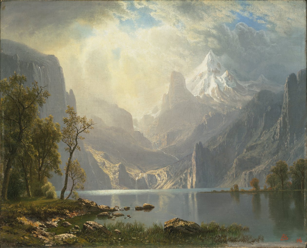 A Sierrasban / Tahoe-tóban alkotó: Albert Bierstadt