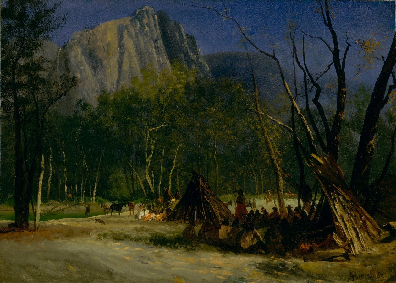 Indiánok Councilban, Kalifornia alkotó: Albert Bierstadt