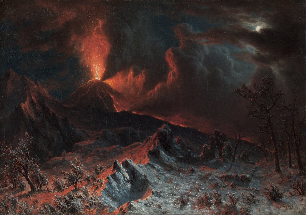 A Vezúv éjfélkor alkotó: Albert Bierstadt