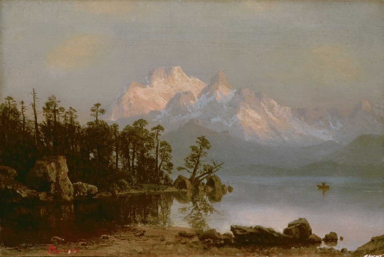 Hegyi kenuzás alkotó: Albert Bierstadt