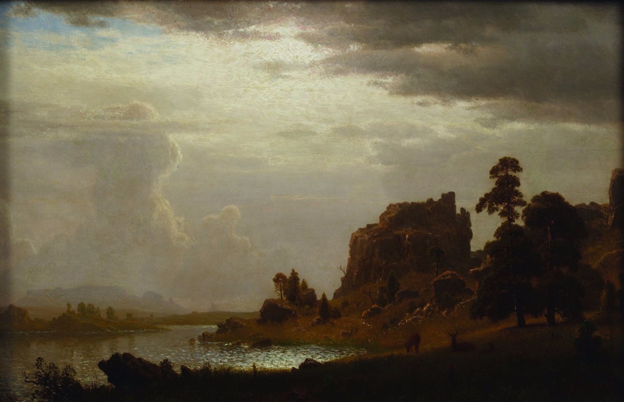A Sweetwateren az Ördögkapu közelében alkotó: Albert Bierstadt