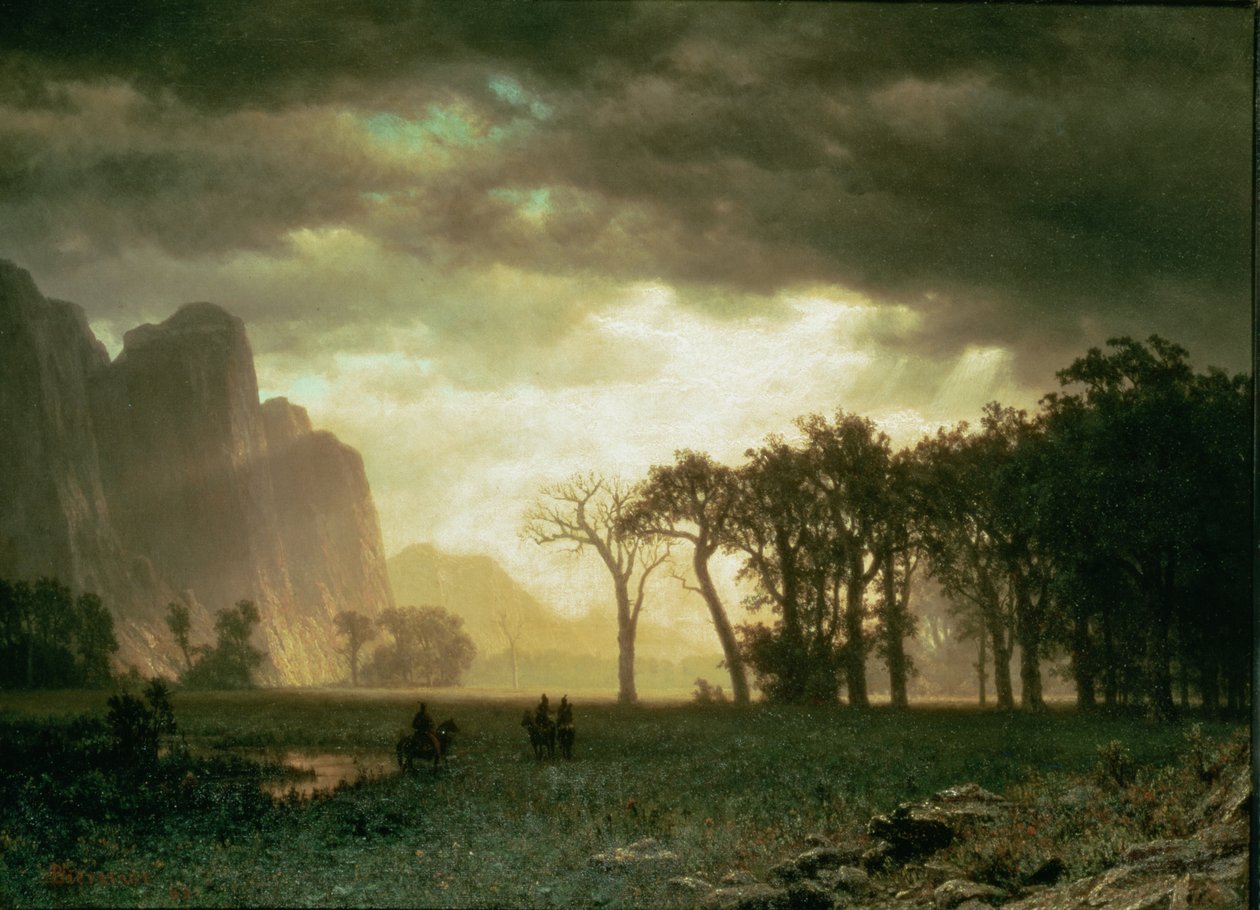 Elhaladó vihar Yosemite-ben alkotó: Albert Bierstadt