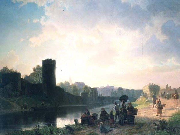 Folyó torkolat (olaj) alkotó: Albert Bierstadt