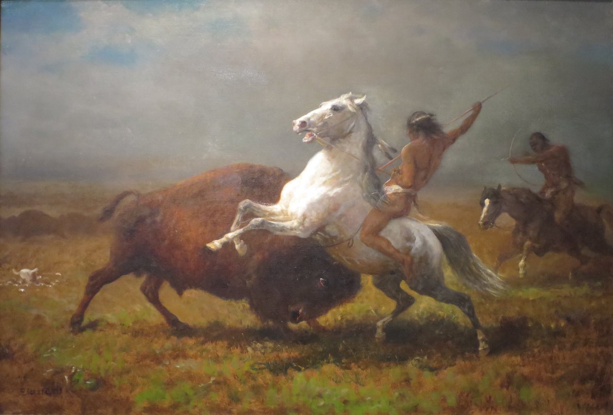 Tanulmány a "The Last of the Buffalo" című filmhez alkotó: Albert Bierstadt