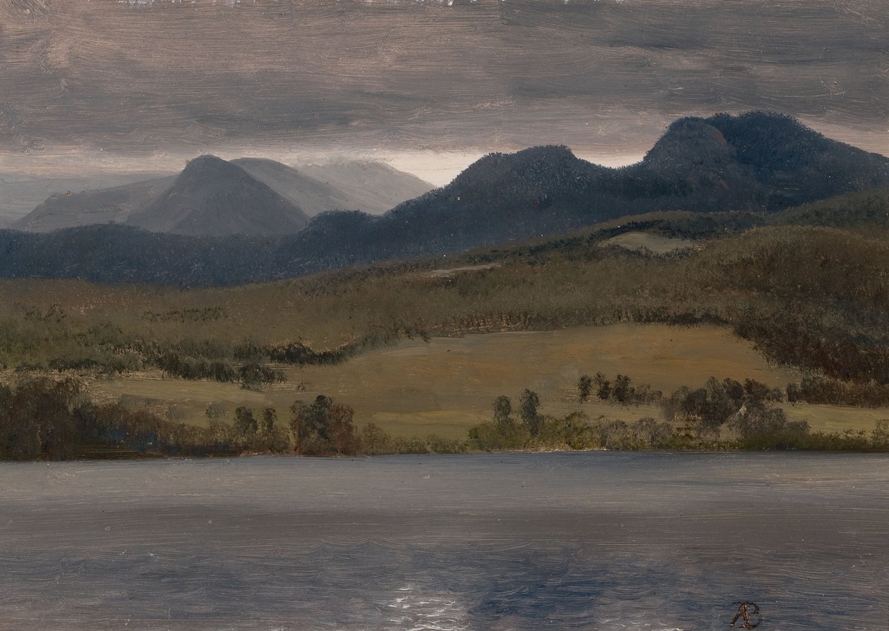 Naplemente a tavon (vélhetően a Tahoe-tó) alkotó: Albert Bierstadt