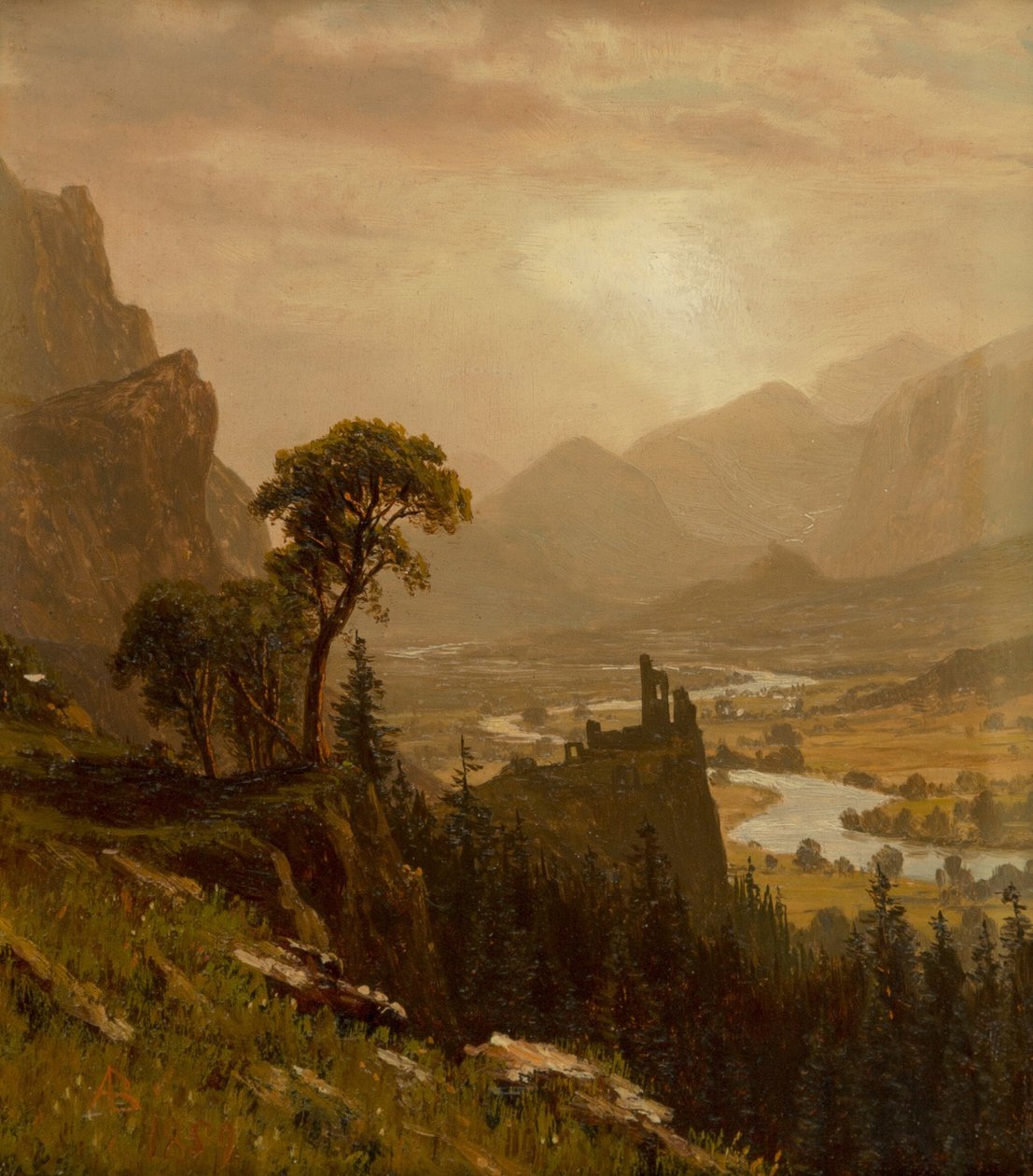 Naplemente a hegyen alkotó: Albert Bierstadt