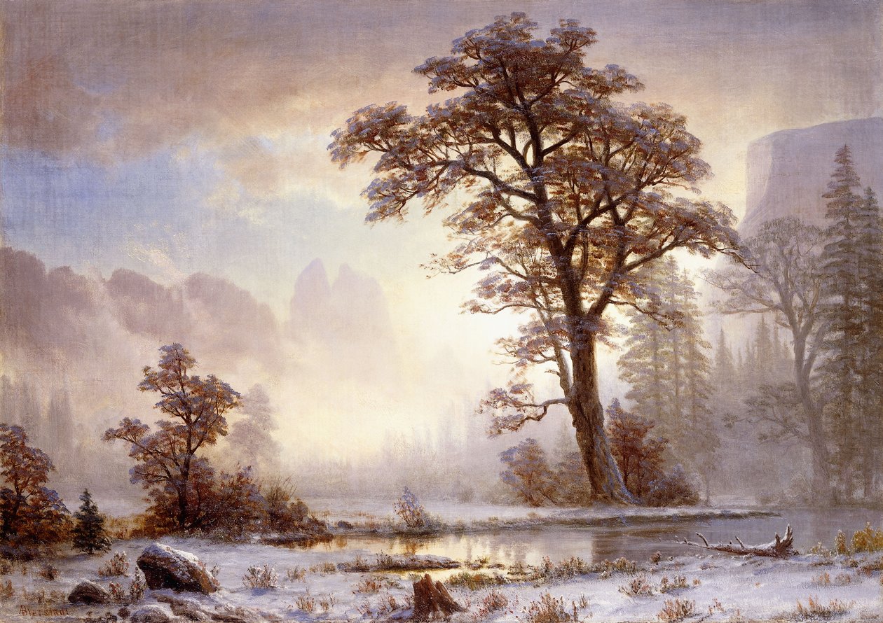 Yosemite Völgye - Hóesés, alkotó: Albert Bierstadt