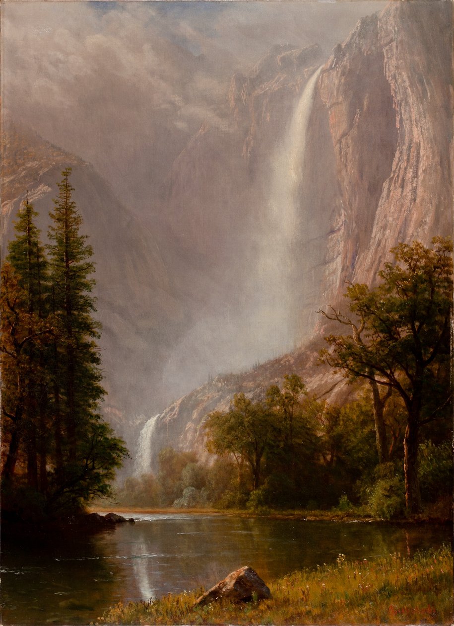 Yosemite-vízesés, 1865-70 körül alkotó: Albert Bierstadt